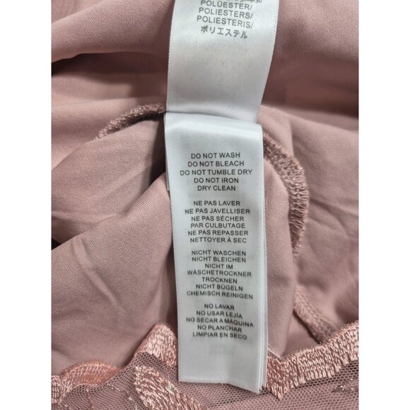 Adrianna Papell Women's Dress Size 10 V-Neck Bell Sleeves Embroidered Pink (63) - Picture 9 of 15